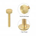 Uxcell 5pcs Brass Knurled Thumb Screws M3x20mm Flat Grip Bolt Knobs Fasteners For Electronic Mechanical