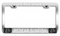 Peace Love Redear Sunfish Fishing Chrome Metal License Plate Frame Tag Holder P33 