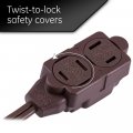 Ge 3-outlet Extension Cord With Multiple Outlets 6 Ft Power Strip 2 Prong 16 Gauge Twist-to-close Safety Covers Outdoor Outlet