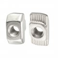 Uxcell Sliding T Slot Nuts M6 Half Round Roll In T-nut For 4545 Series Aluminum Extrusion Profile Carbon Steel Nickel-plated