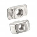 Uxcell Sliding T Slot Nuts M6 Half Round Roll In T-nut For 4545 Series Aluminum Extrusion Profile Carbon Steel Nickel-plated