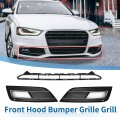 Front Lower Hood Bumper Grille And Fog Light Cover For Audi A4 B8pa 2013 To 2015 Black Abs Plastic No 8kd807681 1 Set