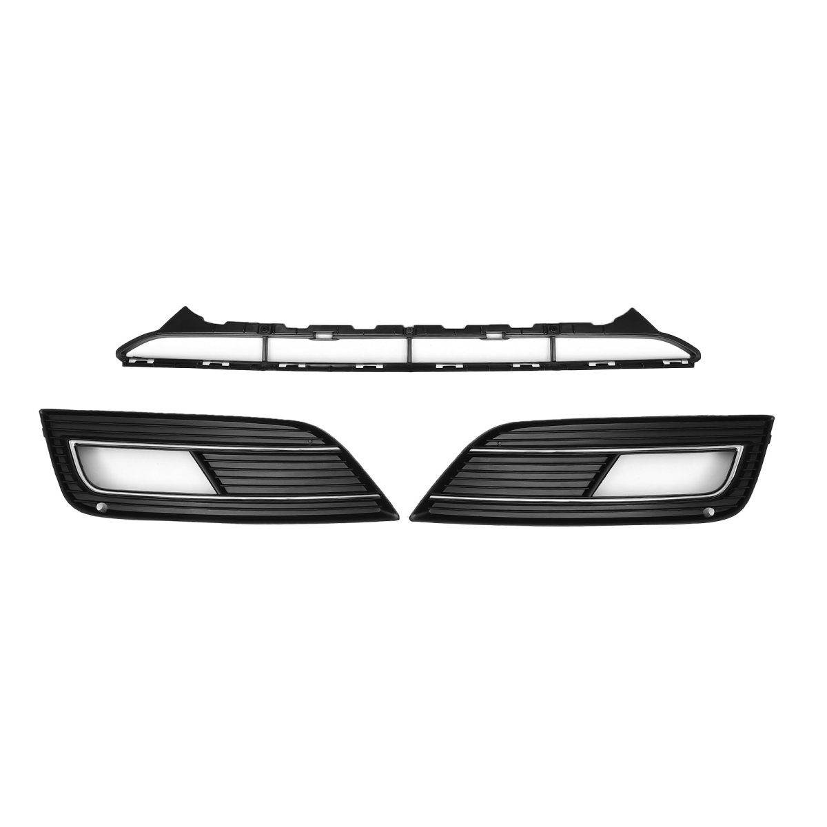 Front Lower Hood Bumper Grille And Fog Light Cover For Audi A4 B8pa 2013 To 2015 Black Abs Plastic No 8kd807681 1 Set