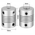 Uxcell 5mm To 8mm Aluminum Alloy Shaft Coupling Flexible Coupler Motor Connector Joint L25xd19 Silver