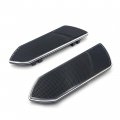 Black Cnc Front Rider Floorboards Set For H-d Touring Softail 1984 To 2015 Aluminum Footpegs With Rubber Traction Pads 