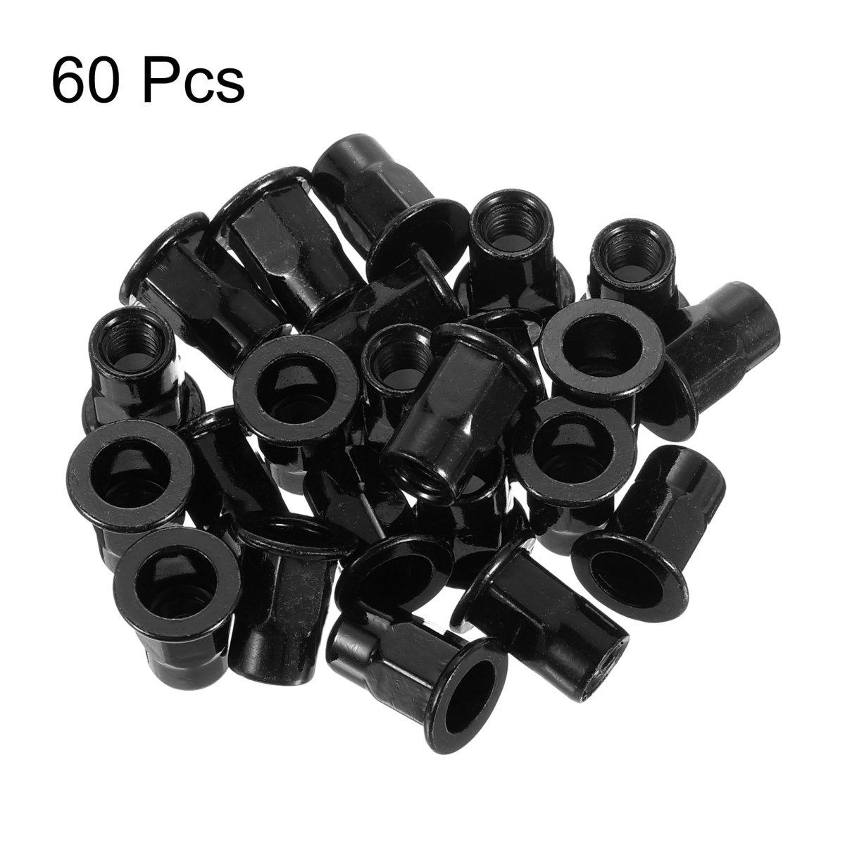 M6 Rivet Nuts Thread Half Hexagonal Carbon Steel Flat Head Threaded Nut 60pcs