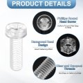 50 Sets Clear Acrylic Screws And Nuts Kit M5 X 15mm Pc Transparent Round Head Phillips Bolts With Hex For Machine Electronic
