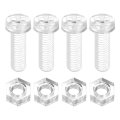 50 Sets Clear Acrylic Screws And Nuts Kit M5 X 15mm Pc Transparent Round Head Phillips Bolts With Hex For Machine Electronic 