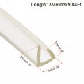 Uxcell Trim Seal Pvc U-seal Channel Edge Protector Sheet Fits 5-6mm 3meters 9 84ft Length 0 39 Height Transparent