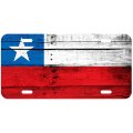 Aluminum License Plate Flag Of Chile Chilean Wood 