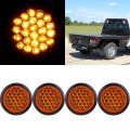 4 Pack In Round Led Trailer Tail Lights Amber Side Marker Indicator And Clearance For Truck Bus Van Boat Surface Mount