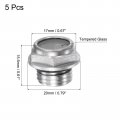 Uxcell Air Compressor Oil Level Gauge Sight Glass M14x1 5mm Male Threaded Aluminum Liquid Indicator Window 5pcs