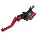 Left Universal 7 8 22mm Hydraulic Reservoir Motorcycle Brake Master Cylinder Lever Handle Bars For Honda Aluminum Alloy Red 