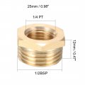 Uxcell Brass Threaded Pipe Fitting 1 2 Bsp Male X 4 Pt Female Hex Bushing Adapter 5pcs