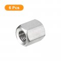 Uxcell M8 X 1 25-pitch 15mm Length Coupling Nuts 6pcs 304 Stainless Steel Metric Hex Rod