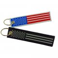 2 Pcs Pack Different Color American Patriotic Flag Keychain Lanyard Colored Blackout Key Tag For Auto Motorcycle Utv Backpack 