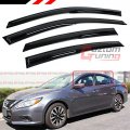 Smoke Tinted 3d Wavy Window Visor Rain Guard Deflector Compatible With For 2016-2018 Nissan Altima