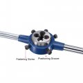 Uxcell Round Die Stock Handle Wrench Set 3 8-16 Unc Threading And 30mm Holder Fits 20mm-30mm Od M9-m11 Adjustable For Bolt
