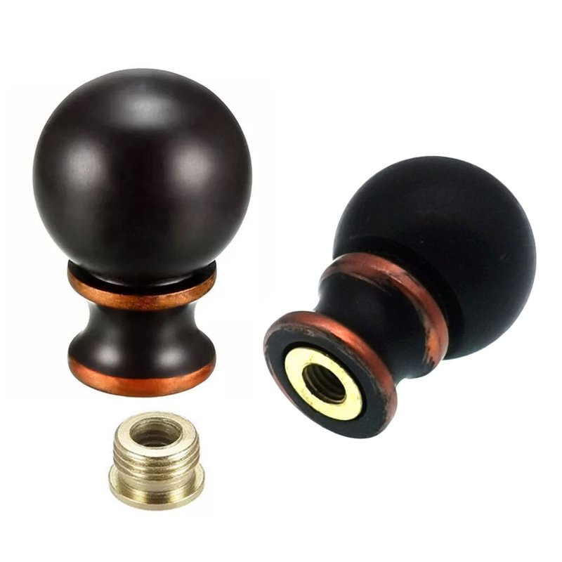 Decorative Lamp Finial Cap Elegant Ball Design For Lamps Shades And Harps Black