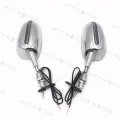 Httmt Mt244- Led Rear View Mirror Compatible With Suzuk Hayabusa Yzf 600r R6 Chrome 6mm Thread