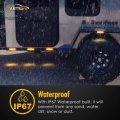 Partsam 5pcs 3 8 Thin Amber 6 Led Side Marker Clearance Lights Grille Strip Indicators For 12v Trucks Trailers Lorry Van Bus