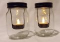 2 Pack Glass Clear Pint Mason Jars With Black Screwtop Tealight And Votive Candle Holders Led Battery Operated Flameless Long 