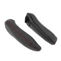 1 Pair Car Front Seat Armrest Cover Microfiber Leather Black W Red Line For Toyota Sienna 2005-2010 