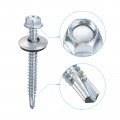 Uxcell 12 X 2 Self Drilling Screws With Rubber Washer 50pcs Zinc Plated Steel Roofing Hex Head Tapping Epdm For Metal To