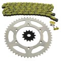 Suzuki Rm250 Yellow Non O Ring Chain And Sprocket Kit 13 49 114 For 1990 To 1996 2001 2003 Models