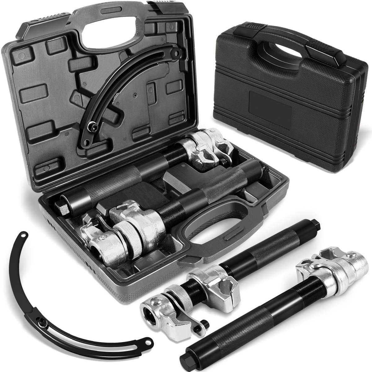 Heavy Duty Coil Spring Compressor Tool Set With Safety Jaws And Holder Macpherson Strut Shock Absorber For Car Motorcycle Truck