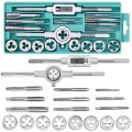 Tap And Die Set 20pcs Metric Sae Screw Thread Dies Taps Wrench Kit M3-m12 Essential Threading Tapping Rethreading Hand Tool 
