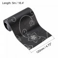 Uxcell Waterproof Peel And Stick Decorative Tape Self Adhesive 4 72 W X 16 L Pvc Removable For Wall Edge Black With Flowers