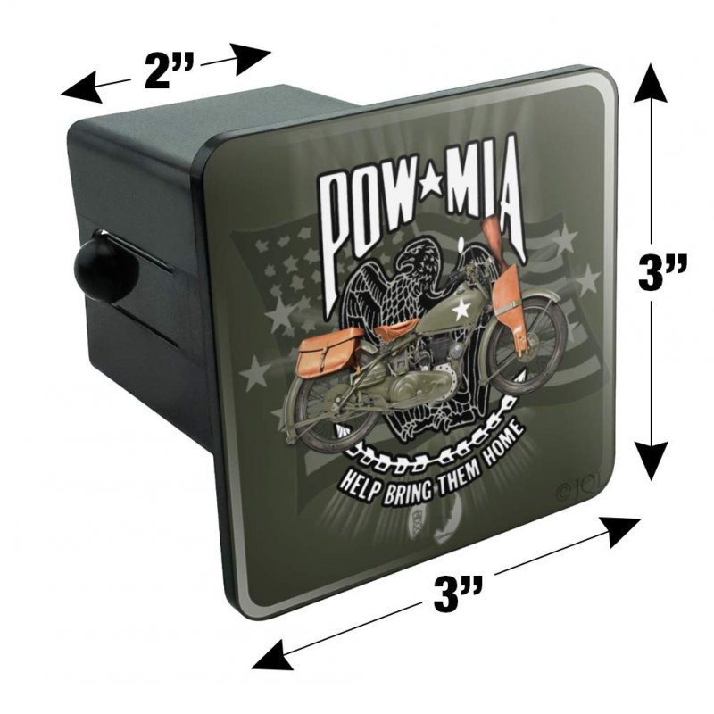 Pow Mia Army Motorcycle Bike Bring Them Home Tow Trailer Hitch Cover Plug Insert
