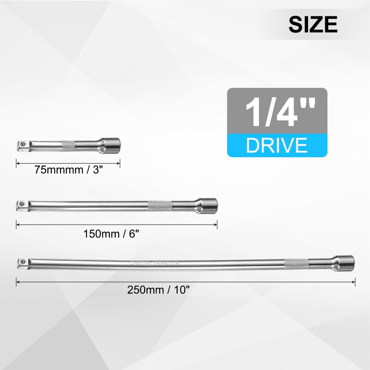 1 4 Drive Impact Extension Bar 3 6 10 Chrome Vanadium Steel Extra Long Socket Wrench Extender Square Driver Handle For