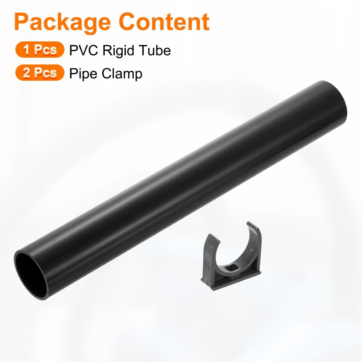 Pvc Rigid Tube 300mm Length Round Pipe Tubing 36mm Id 40mm Od Plastic Tubes With Clamp For Aquarium Water Cooling System Cable