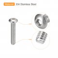 Uxcell 6-32x3 4 Button Head Socket Cap Screws 50pcs 304 Stainless Steel Fasteners Hex Bolts Full Thread Drive