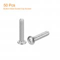 Uxcell 6-32x3 4 Button Head Socket Cap Screws 50pcs 304 Stainless Steel Fasteners Hex Bolts Full Thread Drive