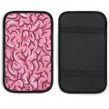 Hoamoya Pink Brain Center Console Cover Halloween Car Armrest Box Pad Accessories Interior Arm Rest For Auto Suv Truck 
