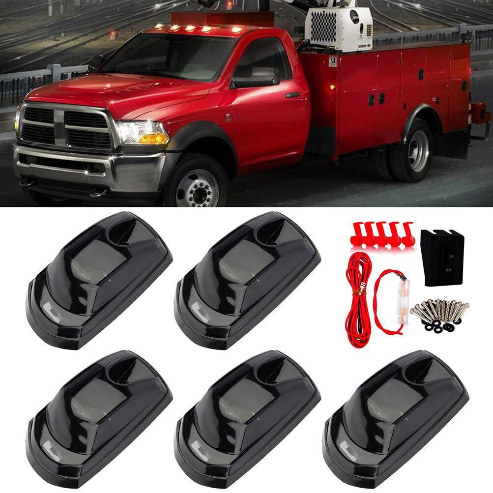 5x Top Marker Clear Lights White Led With A Set Of Switch Assembly Compare 2017-2019 For Ford F250 F350 Super Duty
