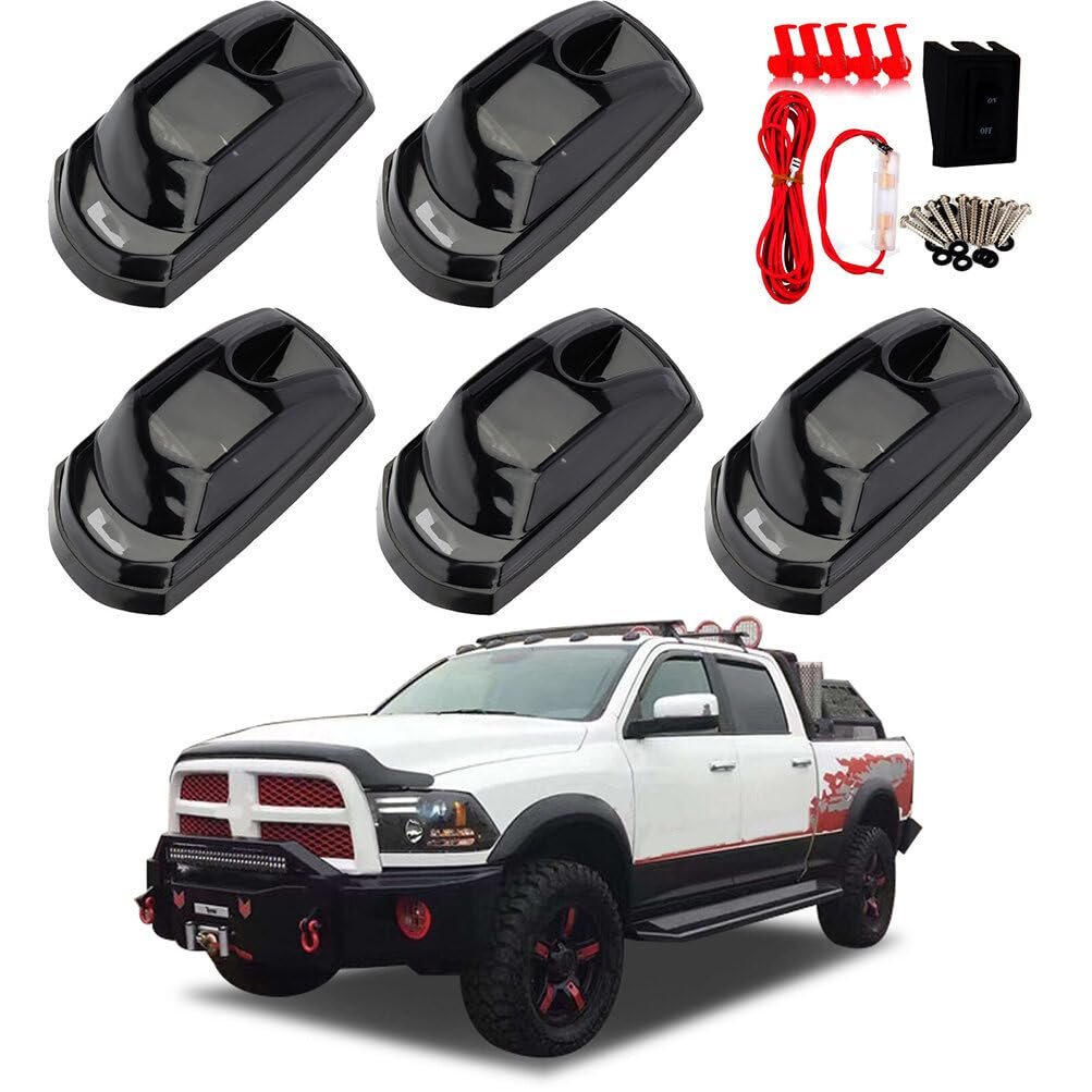 5x Top Marker Clear Lights White Led With A Set Of Switch Assembly Compare 2017-2019 For Ford F250 F350 Super Duty