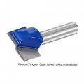 Uxcell 20mm Dia 8mm Shank Bottom Cleaning Router Bit 2 Flutes Carbide Tipped Cutter Uncoated For Woodworking