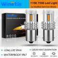 Winetis Led Turn Signal Light Bulb 1156 Amber Yellow 2200k Extremely Bright Ba15s 1141 1003 7506 Bulbs With Projector For Brake