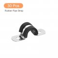 Uxcell 30pcs 10mm 3 8 Cable Clamp Rubber Pipe Strap Cushioned 304 Stainless Steel Hose U Shape Metal Tube Holder For Wire