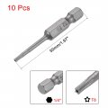 Uxcell 50mm Long 1 4inch Hex Shank T8 Torx Security Star Screwdriver Bits S2 High Alloy Steel 10pcs