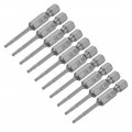 Uxcell 50mm Long 1 4inch Hex Shank T8 Torx Security Star Screwdriver Bits S2 High Alloy Steel 10pcs