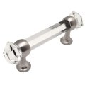 Cosmas 10 Pack 6393sn-c Satin Nickel With Clear Glass Cabinet Handle Pull 3 Inch 76mm Hole Centers 