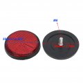 Qiilu Motorcycle Round Reflectors 4pcs 2in Bicycle Warning Red For Semi Trucks Trailers Boats Horse Scooter