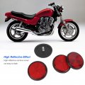 Qiilu Motorcycle Round Reflectors 4pcs 2in Bicycle Warning Red For Semi Trucks Trailers Boats Horse Scooter