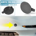 X Autohaux Car Front Bumper Tow Hook Cover 1460701-00-b For Tesla Model 3 2017-2021 Eye Lid Trailer Cap Silver Tone
