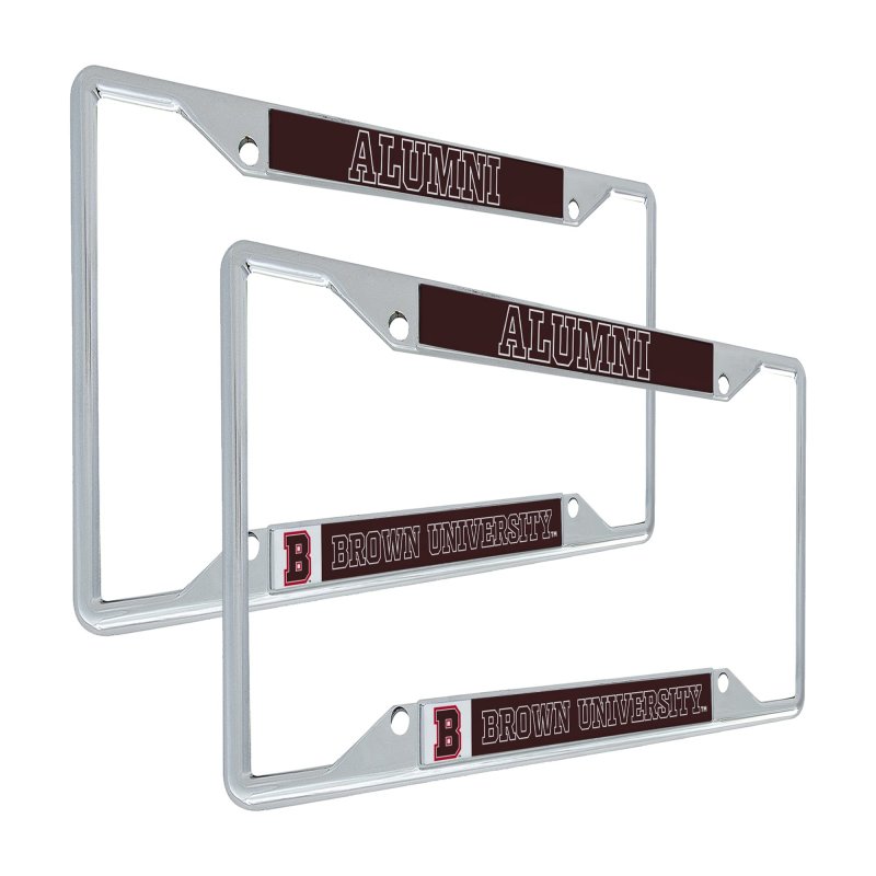 Brown University Metal License Plate Frame For Front Or Back Of Car Officially Licensed Alumni 2-pack
